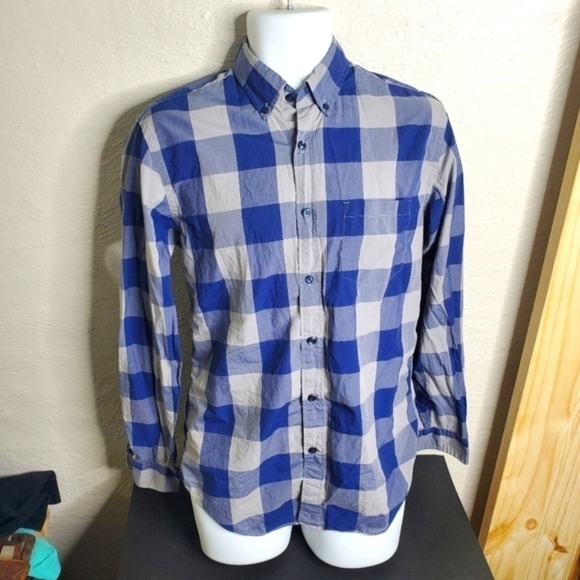 JCrew Mens Plaid Long Sleeve Button Down Shirt Size Small 14-14.5 - Picture 1 of 9